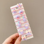 Set 10 fasce per capelli bambini in pelle e resina