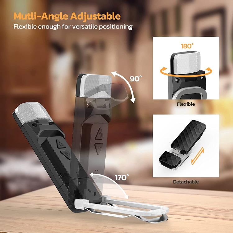 Lampada da lettura a clip ricaricabile USB LED