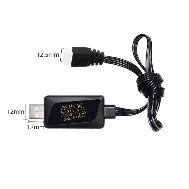 Caricatore USB 11,1V 2A per batteria al litio 3S con luce LED