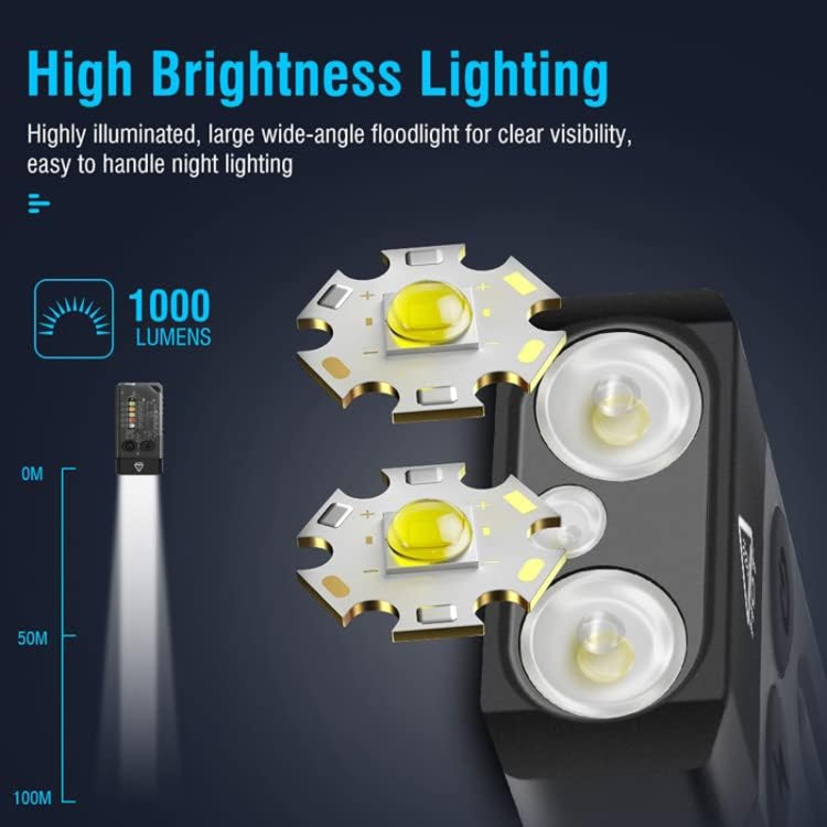 V10 Portachiavi torcia USB ricaricabile 1000 lumen