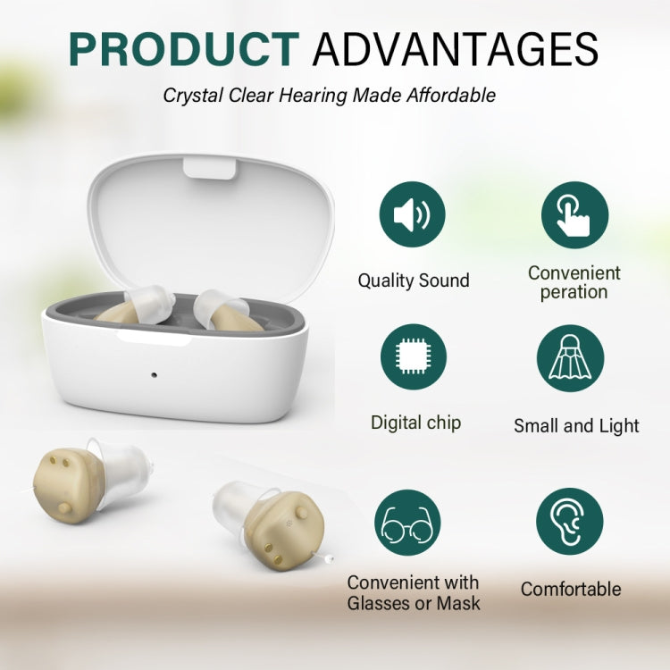 Apparecchio acustico Z-68 in-ear ricaricabile con custodia - immagine 3