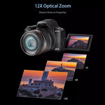 Videocamera digitale WiFi 4K 64MP con zoom ottico 12X