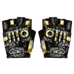 Guanti motociclista punk mezze dita in pelle S-XL