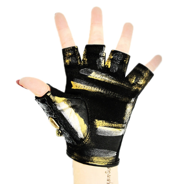 Guanti motociclista punk mezze dita in pelle S-XL
