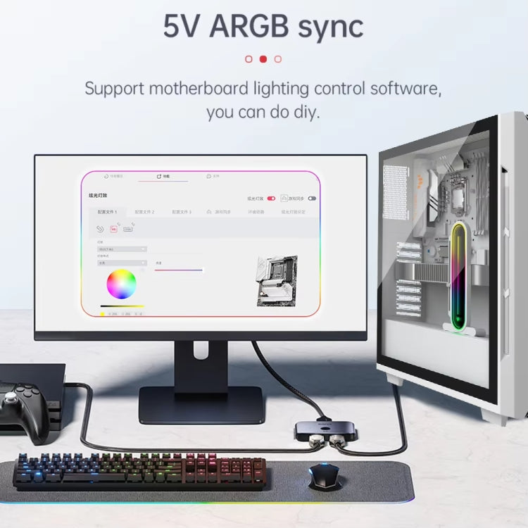 Supporto verticale per scheda grafica con lente regolabile ARGB