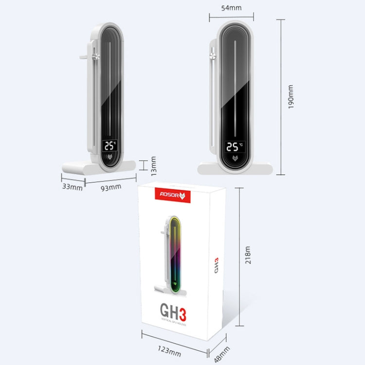 Supporto verticale per scheda grafica con lente regolabile ARGB