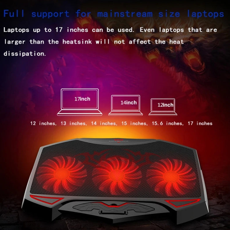 Radiatore raffreddamento laptop 3 ventole LED regolabile