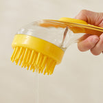 Spazzola bagno animali con manico lungo in silicone