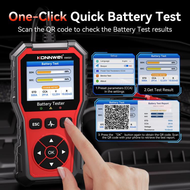 Strumento diagnosi OBD2 auto KONNWEI KW331 13 lingue