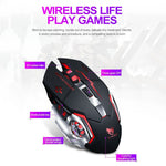 Mouse wireless da gioco RGB T-WOLF Q13 2,4 GHz 6 tasti