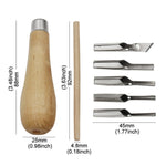 Set 7 coltelli da intaglio con manico in legno