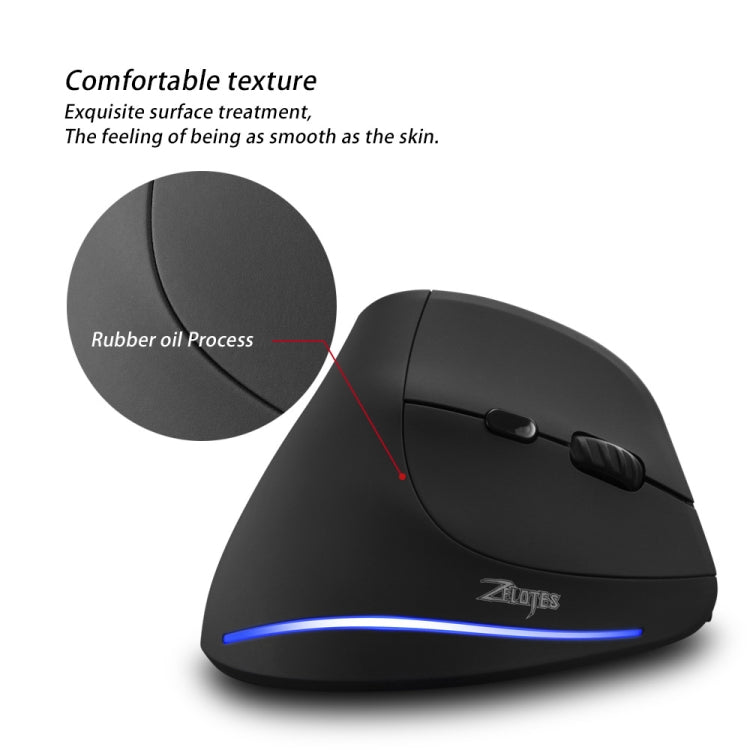 Mouse wireless ergonomico ricaricabile ZELOTES F35 6 tasti