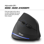 Mouse wireless ergonomico ricaricabile ZELOTES F35 6 tasti