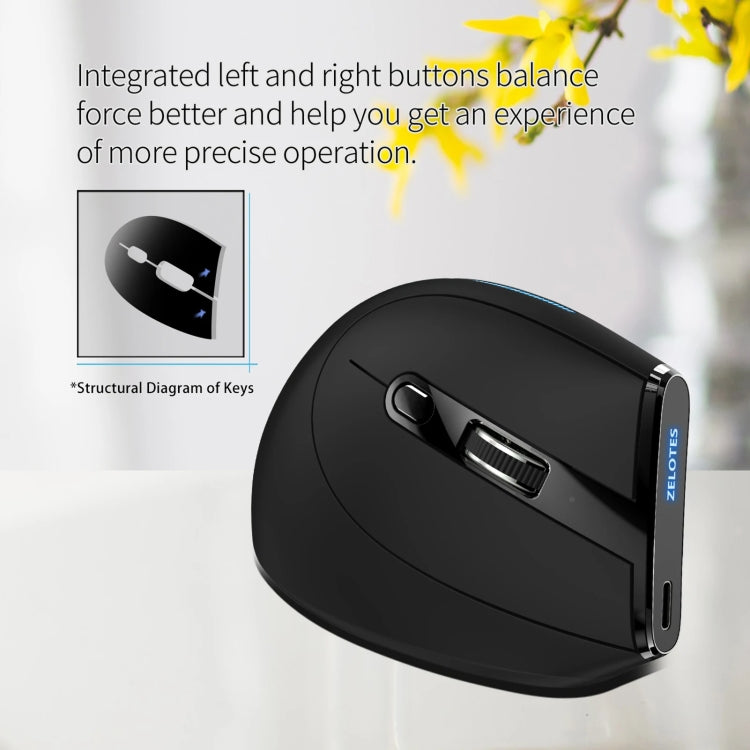 Mouse wireless ergonomico Zelotes F36A a 6 pulsanti