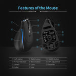 Mouse wireless ergonomico Zelotes F36A a 6 pulsanti