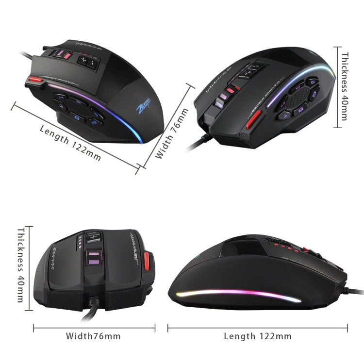 Mouse da gioco Zelotes C13 13 tasti RGB programmabile