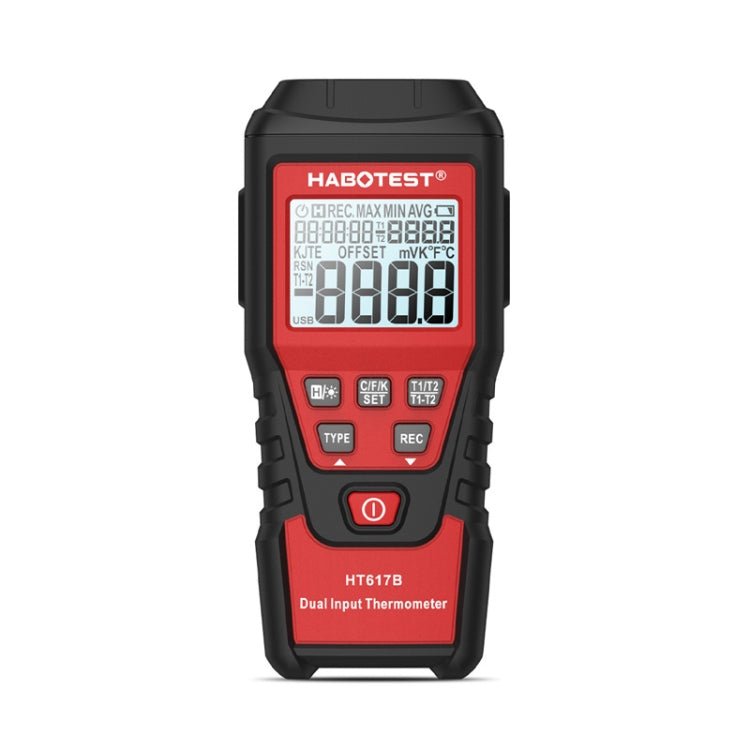Termometro digitale HABOTEST HT617B a doppio canale con termocoppia