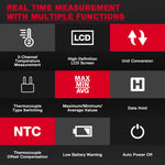 Termometro digitale HABOTEST HT617B a doppio canale con termocoppia - immagine 4