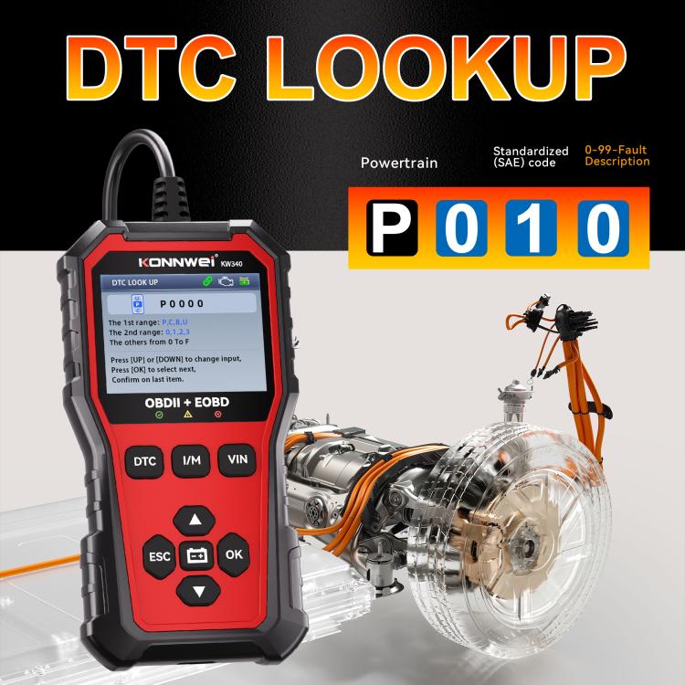 Lettore codici motore OBDII KW340 con display TFT 2,8 pollici