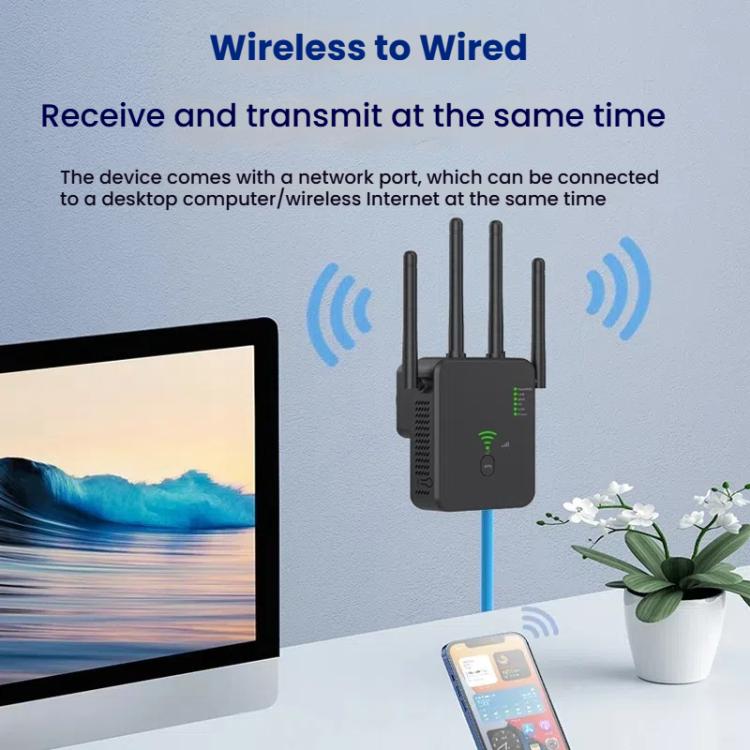 Ripetitore wireless Urant U10 300Mbps 2.4G WiFi con 4 antenne