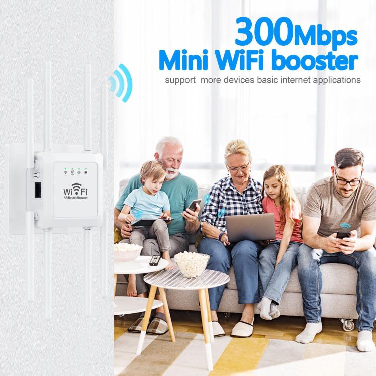 Ripetitore WiFi 300Mbps 2.4G con 8 antenne esterne