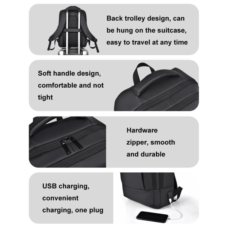 Zaino impermeabile per laptop 15,6" con porta USB