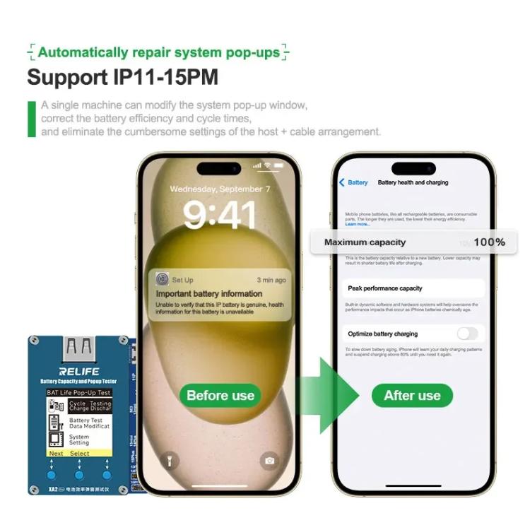 Tester stato batteria RELIFE XA2 Pro senza cavi