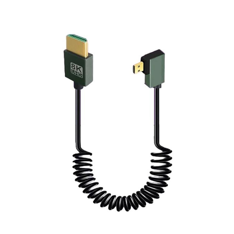Cavo HDMI 2.1 a molla 8K 60Hz lunghezza 0,5 m Micro HDMI