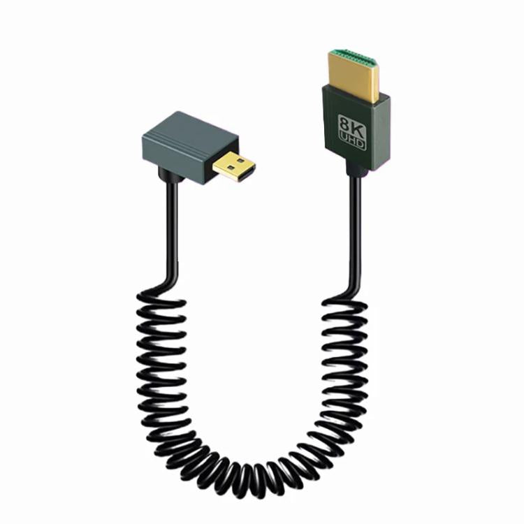 Cavo HDMI 2.1 a molla 8K 60Hz lunghezza 0,5 m Micro HDMI