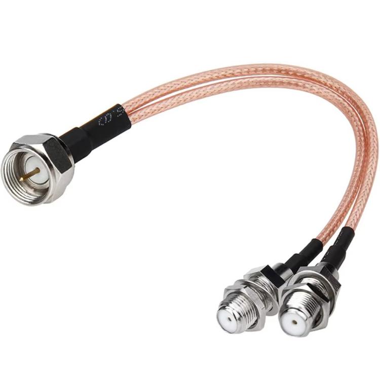 Cavo RF coassiale F maschio a doppio splitter femmina 15-50cm