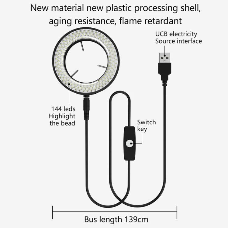 Anello luminoso LED MY-037 a 144 LED per microscopio - immagine 2