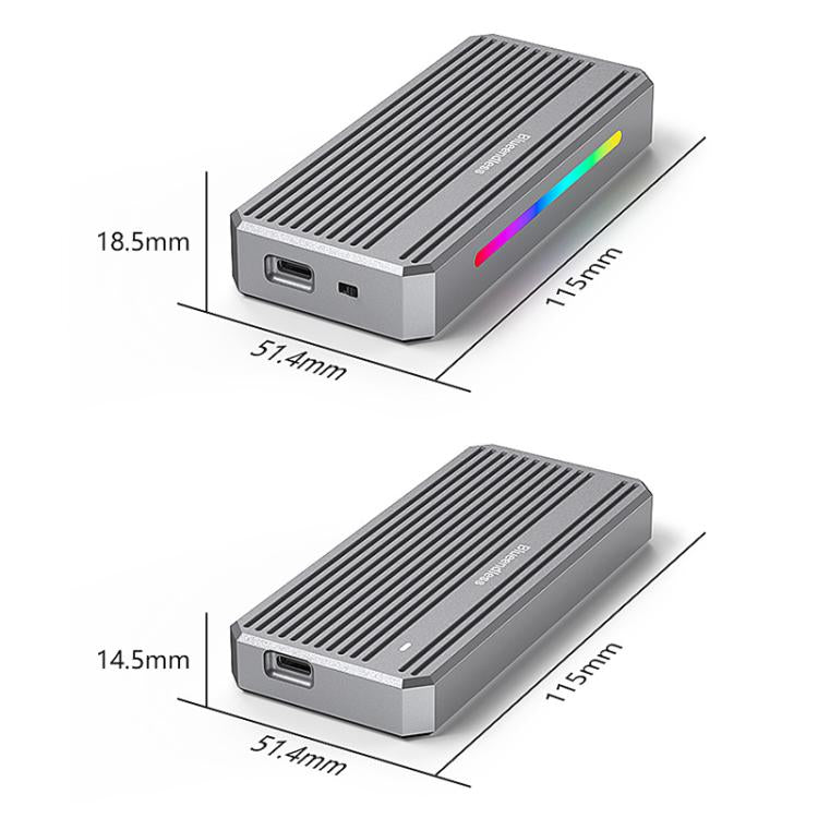 Blueendless Box SSD M.2 NVMe USB4 40 Gbps con ventola RGB