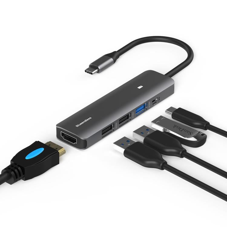 Hub USB-C 7-in-1 HDMI PD USB3.0 USB2.0 SD TF
