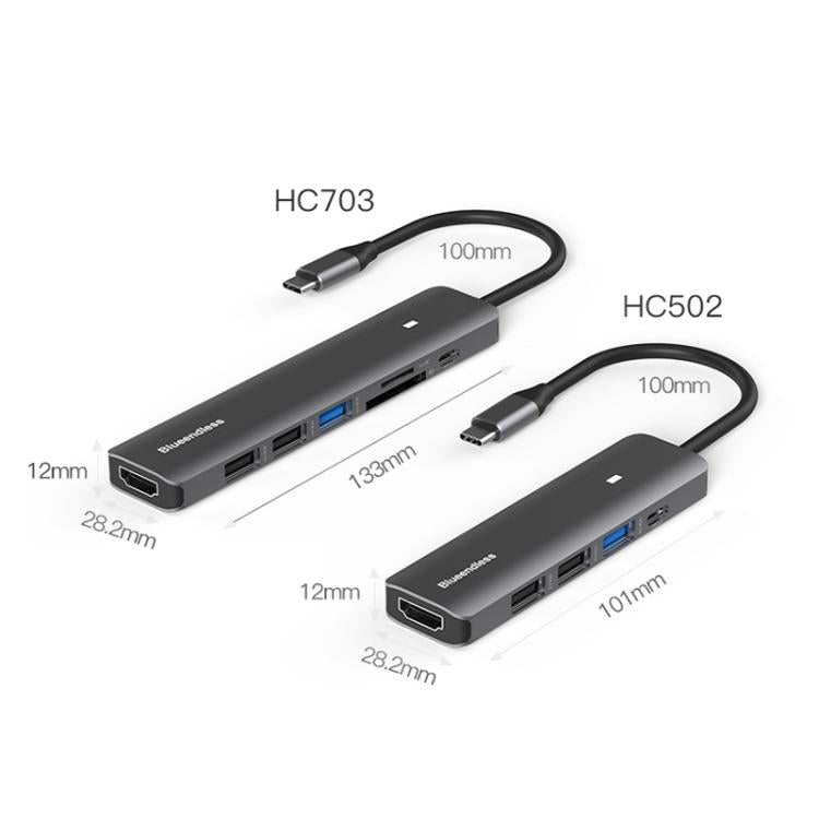 Hub USB-C 7-in-1 HDMI PD USB3.0 USB2.0 SD TF