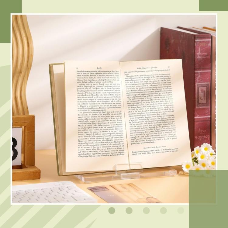 Cornice foto acrilico con supporto per libro e piatto