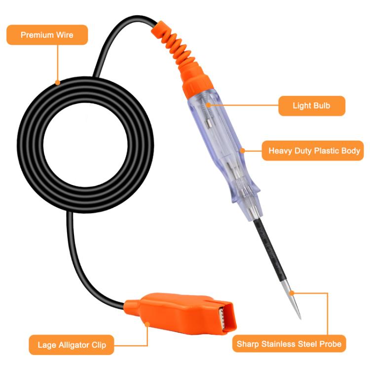 Penna tester elettricità auto 6-24V con sonda metallo