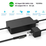 Caricabatterie 65W per Microsoft Surface con porta USB-A