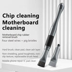 Spazzola corta cilindrica irrigidita per la riparazione di telefoni cellulari e la pulizia di schede madri., 2 In 1 Brush