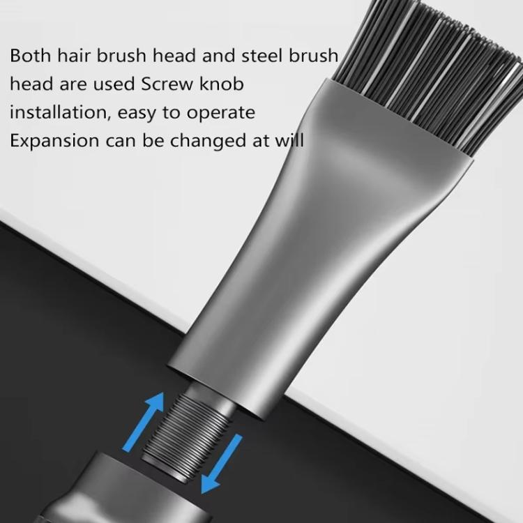 Spazzola corta cilindrica irrigidita per la riparazione di telefoni cellulari e la pulizia di schede madri., 2 In 1 Brush