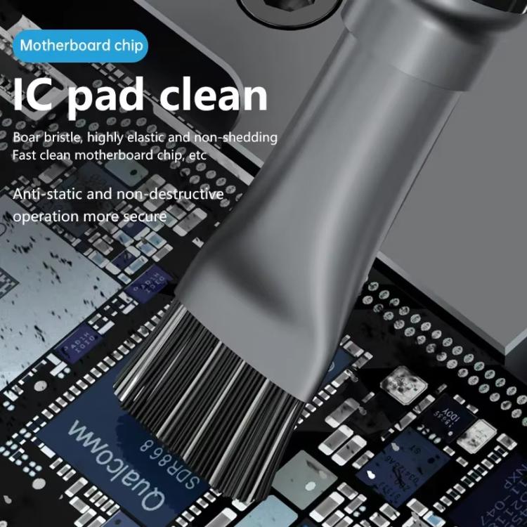 Spazzola corta cilindrica irrigidita per la riparazione di telefoni cellulari e la pulizia di schede madri., 2 In 1 Brush