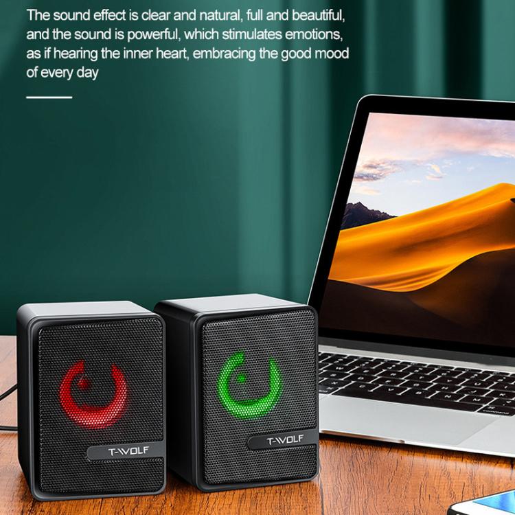 Altoparlanti desktop T-WOLF S3 USB/3.5mm con subwoofer