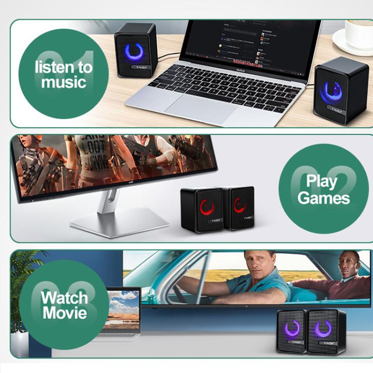 Altoparlanti desktop T-WOLF S3 USB/3.5mm con subwoofer