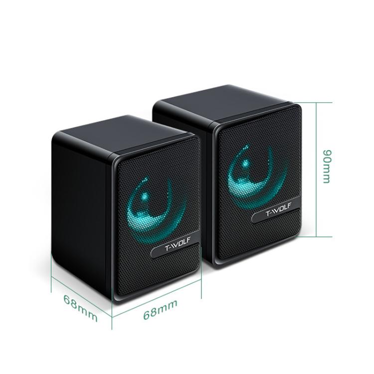 Altoparlanti desktop T-WOLF S3 USB/3.5mm con subwoofer