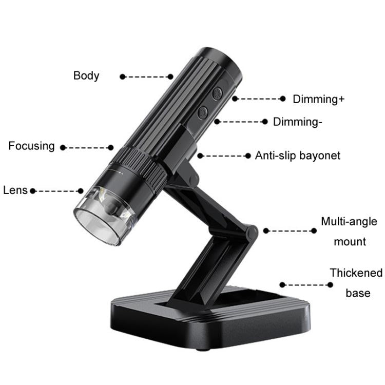 Microscopio digitale wireless portatile 50X-1000X con 8 LED - immagine 4