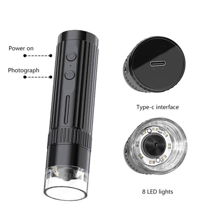 Microscopio digitale wireless portatile 50X-1000X con 8 LED - immagine 5