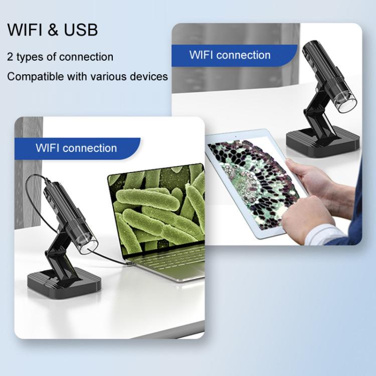 Microscopio digitale wireless portatile 50X-1000X con 8 LED - immagine 8