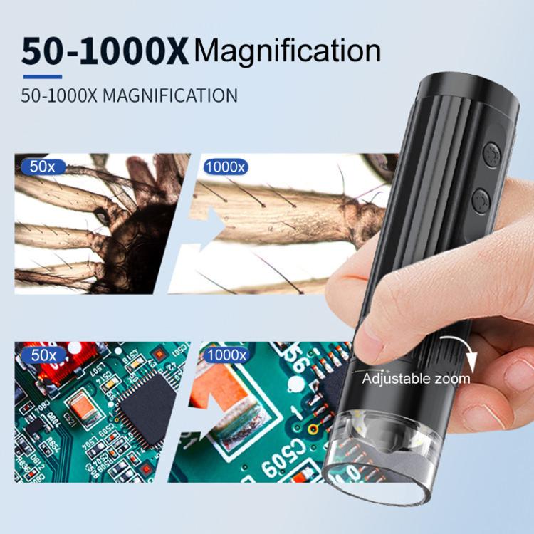 Microscopio digitale wireless portatile 50X-1000X con 8 LED - immagine 9