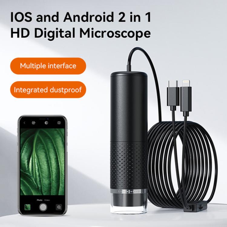 Microscopio digitale 1600X con USB-C e 8 pin - immagine 2