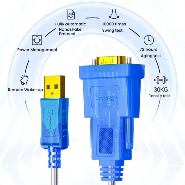 Adattatore USB 2.0 a RS232 con doppio chip e LED