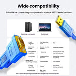 Adattatore USB 2.0 a RS232 con doppio chip e LED